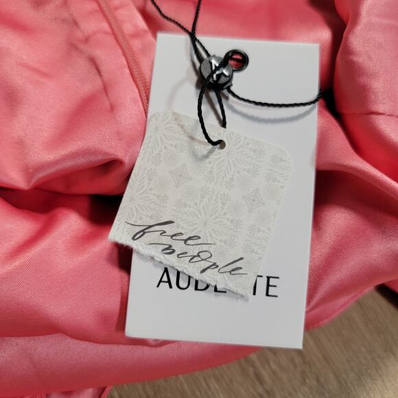 Audette Size Large Linen Tencel Eclipse Dress Ruche Coquette Ruffle Glam Party - Picture 9 of 14